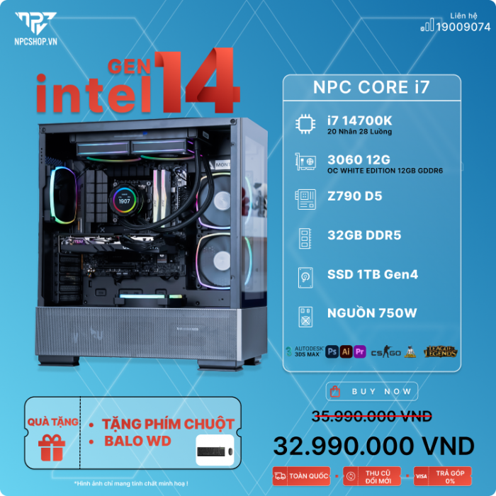 NPC PC CORE i7 14700K|32GB DDR5|NVIDIA RTX 3060 12GB