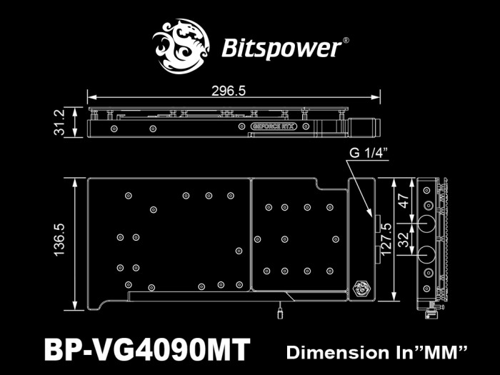 Bitspower Orion VGA Water Block for MSI GeForce RTX 4090 SUPRIM and GAMING series