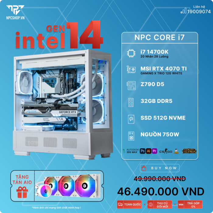 NPC PC CORE i7 14700K|Z790 | 32G DDR5 |RTX 4070Ti 12GB