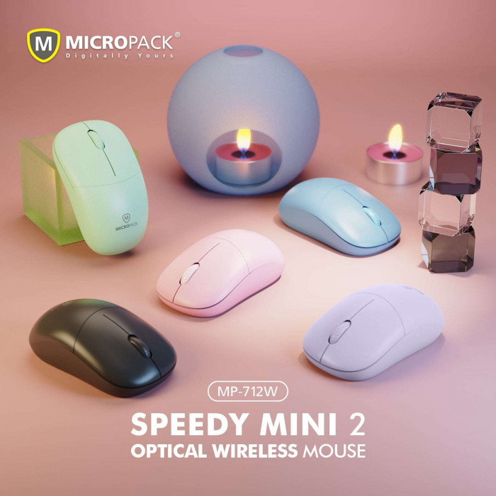 Chuột không dây MicroPack SPEEDY MINI 2 MP-712W Pink