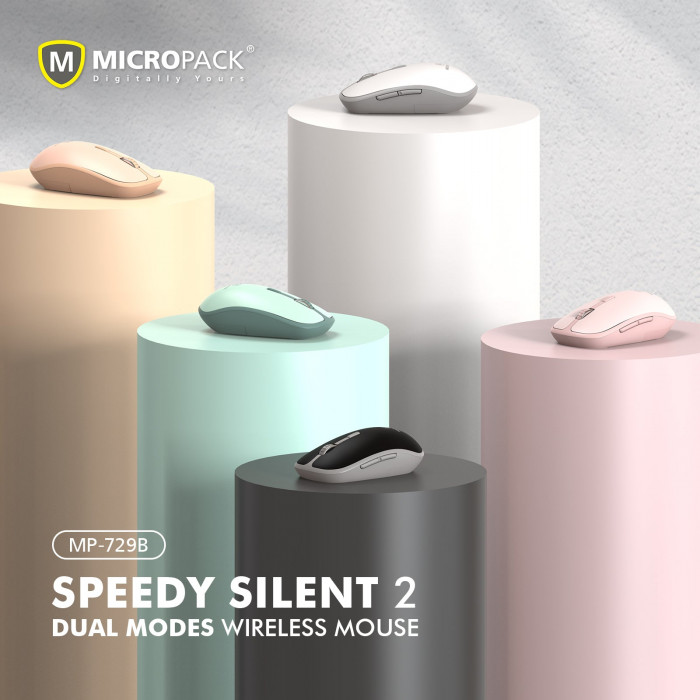 Chuột không dây MicroPack SPEEDY SILENT 2 MP-729B White