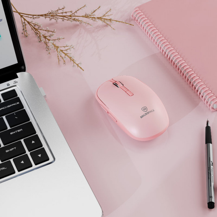 Chuột không dây MicroPack SPEEDY SILENT 2 MP-729B Pink