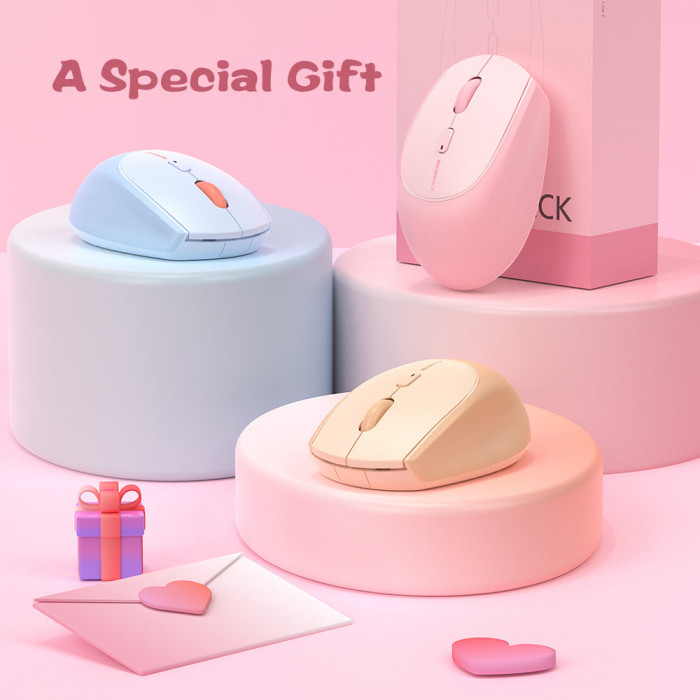 Chuột không dây MicroPack Soft Silicone Lifestyle MS-201W Pink