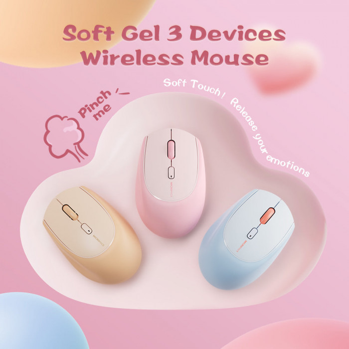 Chuột không dây MicroPack Soft Silicone Lifestyle MS-201W Pink