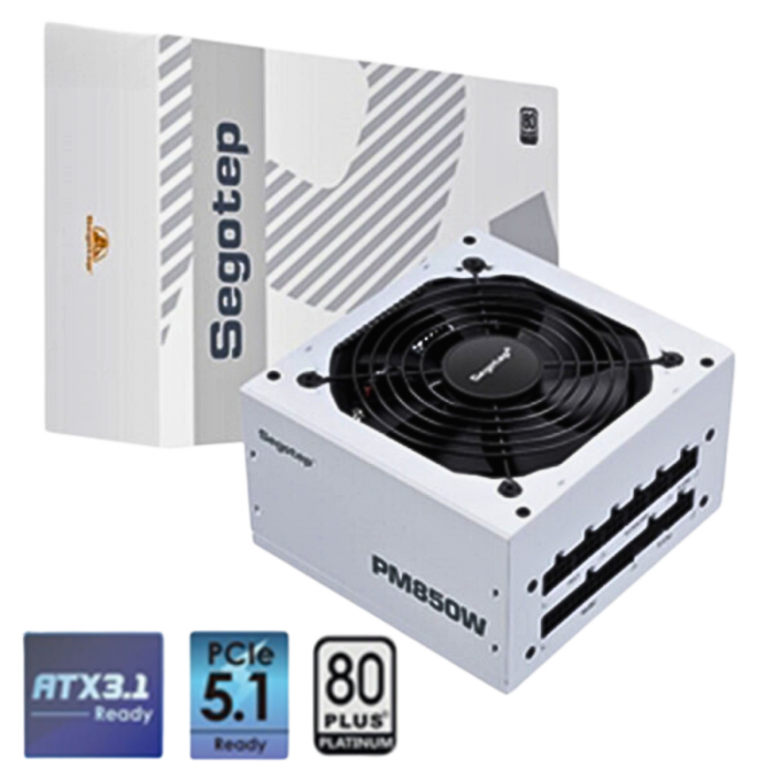 PSU Segotep PM850W White 80 Plus Platinum Modular PCIE 5.1 ATX 3.1