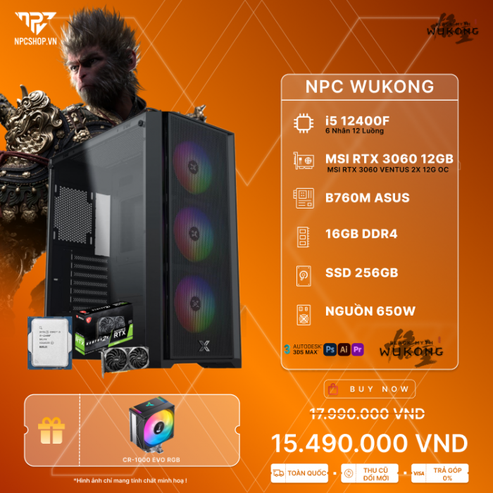 NPC PC WUKONG GAMING i5-12400F |  B760M-K | 16G DDR4 | RTX 3060 12GB