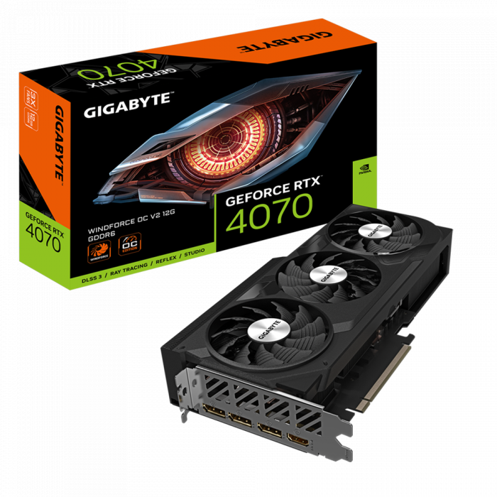 VGA GIGABYTE GeForce RTX™ 4070 WINDFORCE OC V2 12G