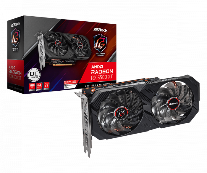 VGA ASRock AMD Radeon™ RX 6500 XT Phantom Gaming D 4GB OC