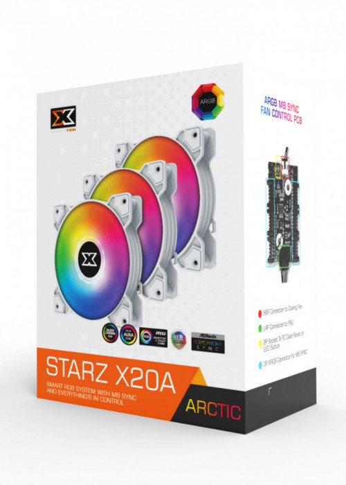 Fan Case Xigmatek STARZ S20A Artic White ARGB (3 Fan) 