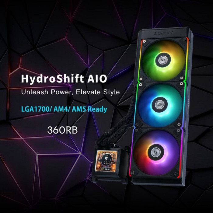 Tản nhiệt AIO Lian Li HydroShift LCD 360R Black ARGB