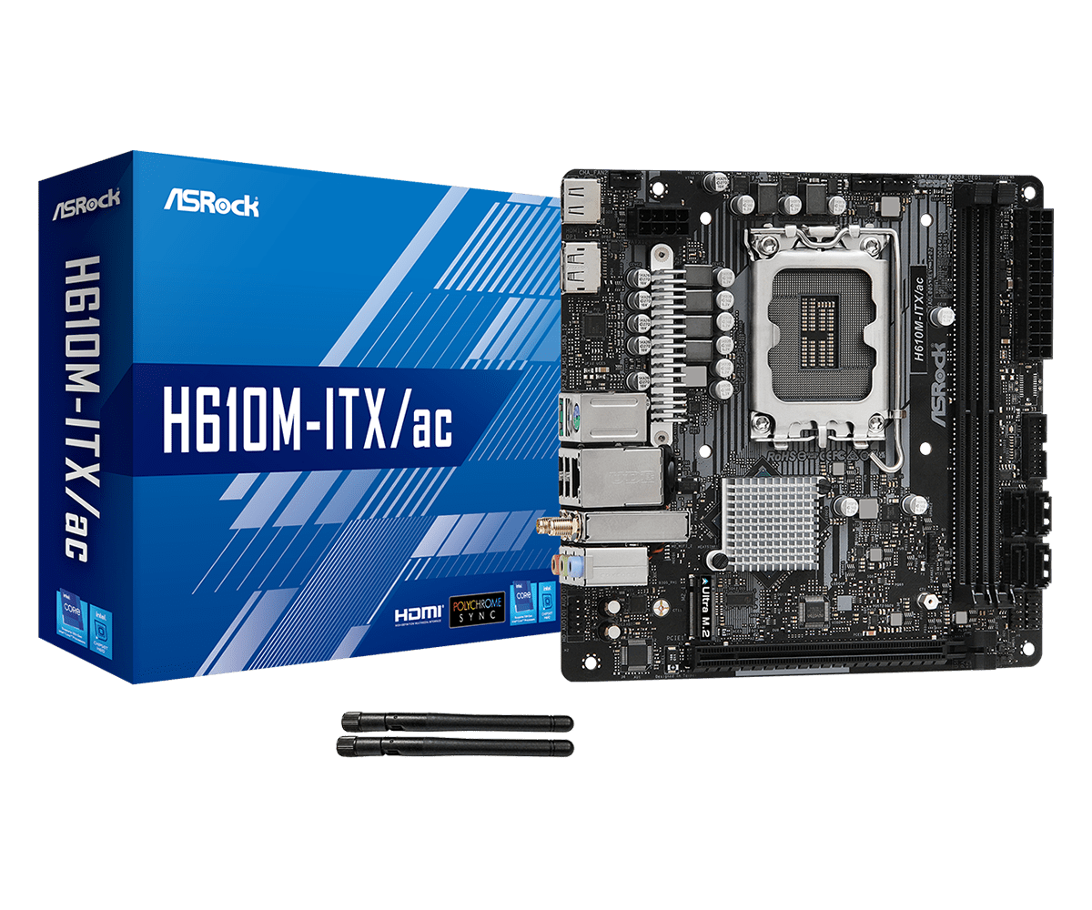 MAINBOARD ASROCK H610M-ITX/AC DDR4
