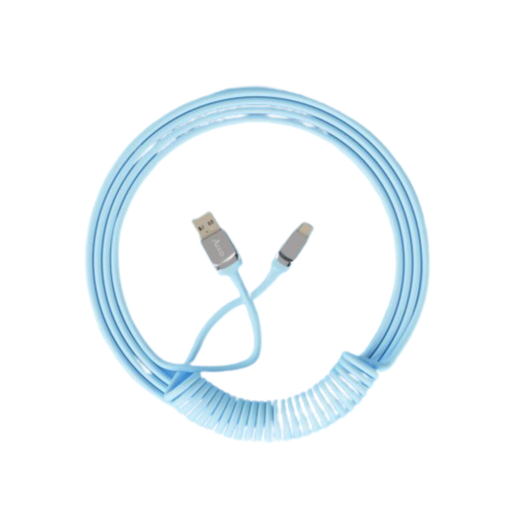 Dây Cáp Custom AKKO Coiled Cable – Blue